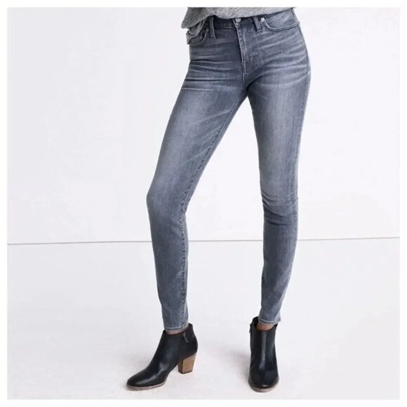 Madewell 9" High Rise Shaw Gray Wash Skinny Jeans 27 - Picture 1 of 5
